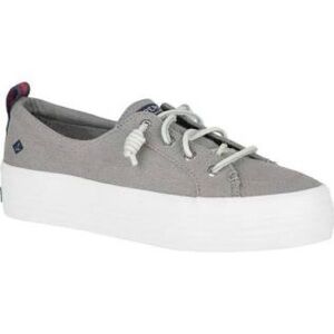 NEW Women's Gray Canvas Sperry Top-Sider Crest Triple Platform Sneaker Size 5.5M